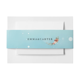 水ミニマル色海ブルー結婚ズ 招待状ベリーバンド