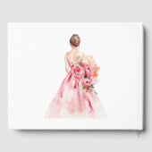 水ミニマル色結婚ブライダルシャワー ゲストブック (裏面)