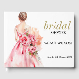 水ミニマル色結婚ブライダルシャワー ゲストブック