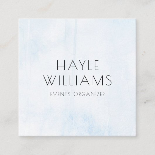 水ミニマル色 スクエア名刺 (正面)