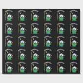 水メロンスイカおもしろいープンダークBG ラッピングペーパー (フラット)