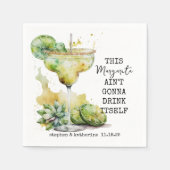 水モダンおもしろい色マルガリータパーソナライズされた スタンダードカクテルナプキン (正面)