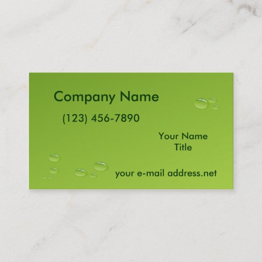 水モダンが緑に染まる 名刺 (正面)