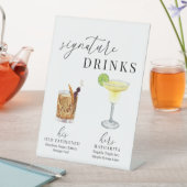 水モダンエレガント色のシグネチャードリンク 台座サイン (インサイチュ)