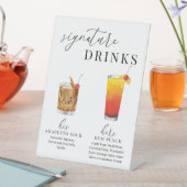 水モダンエレガント色のシグネチャードリンク 台座サイン (インサイチュ)