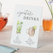 水モダンエレガント色のシグネチャードリンク 台座サイン (インサイチュ)