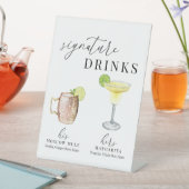 水モダンエレガント色のシグネチャードリンク 台座サイン (インサイチュ)