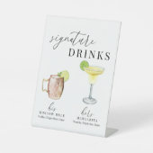 水モダンエレガント色のシグネチャードリンク 台座サイン (正面)