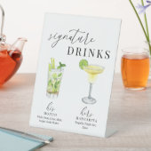 水モダンエレガント色のシグネチャードリンク 台座サイン (インサイチュ)