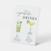 水モダンエレガント色のシグネチャードリンク 台座サイン (正面)