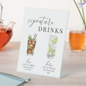 水モダンエレガント色のシグネチャードリンク 台座サイン (インサイチュ)