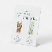 水モダンエレガント色のシグネチャードリンク 台座サイン (正面)