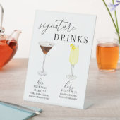 水モダンエレガント色のシグネチャードリンク 台座サイン (インサイチュ)