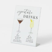 水モダンエレガント色のシグネチャードリンク 台座サイン (正面)