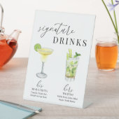 水モダンエレガント色のシグネチャードリンク 台座サイン (インサイチュ)