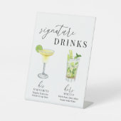 水モダンエレガント色のシグネチャードリンク 台座サイン (正面)