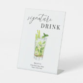 水モダンエレガント色のシグネチャー飲料 台座サイン (正面)