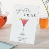 水モダンエレガント色のシグネチャー飲料 台座サイン (インサイチュ)