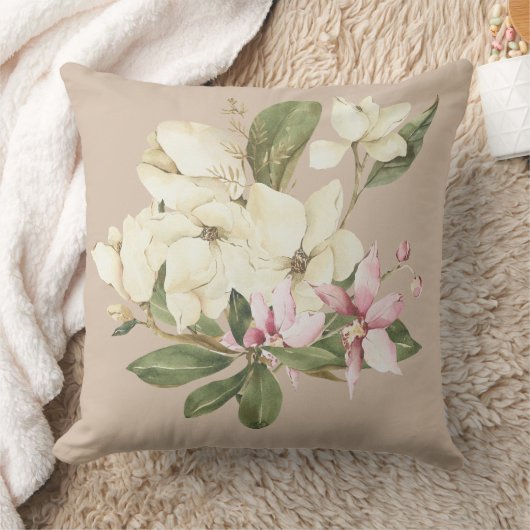 水モダンエレガント色のピンクと白のラン クッション (ブランケット)