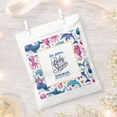 水モダンエレガント色の動物の赤ちゃんシャワー フェイバーバッグ (クリップ留めされた状態)