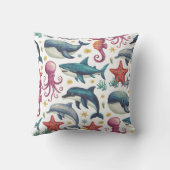 水モダンエレガント色の動物2 クッション (裏面)