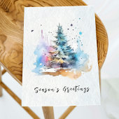 水モダンエレガント色の木メリークリスマス シーズンカード