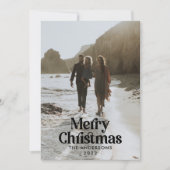 水モダンエレガント色の植物タイポグラフィホー シーズンカード (正面)