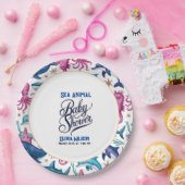 水モダンエレガント色の海の動物の赤ちゃんシャワー5 ペーパープレート (パーティー)