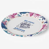 水モダンエレガント色の海の動物の赤ちゃんシャワー5 ペーパープレート (アングル)