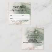 水モダンエレガント色の緑と金ゴールド 予約カード (正面/裏面)