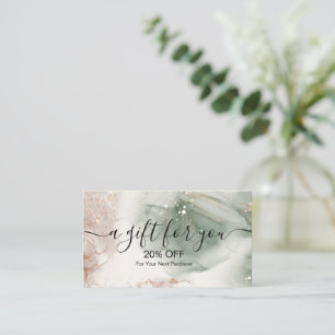 水モダンエレガント色の緑と金ゴールド 割引カード