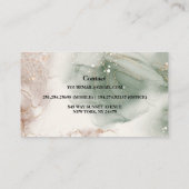 水モダンエレガント色の緑と金ゴールド 名刺 (裏面)