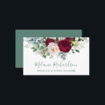 水モダンエレガント色の緑のバーガンディフローラ 名刺<br><div class="desc">水モダンエレガント色ブルゴーニュ・マルサラフローラグリーンリーの名刺には、牡丹、ユーカリ離れスの他の美しい緑が含まれる。</div>