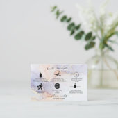 水モダンエレガント色の緑の気にキャンドル 名刺 (スタンド正面)