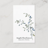 水モダンエレガント色の緑 名刺 (正面)