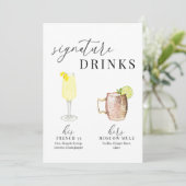 水モダンエレガント色の署名ドリンクの看板 (スタンド正面)