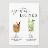 水モダンエレガント色の署名ドリンクの看板 (正面)