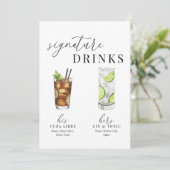 水モダンエレガント色の署名ドリンクの看板 (スタンド正面)