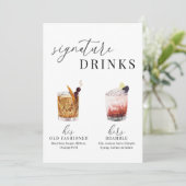 水モダンエレガント色の署名ドリンクの看板 (スタンド正面)