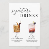 水モダンエレガント色の署名ドリンクの看板 (正面)