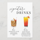 水モダンエレガント色の署名ドリンクの看板 (正面)