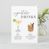 水モダンエレガント色の署名ドリンクの看板 (スタンド正面)