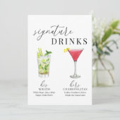 水モダンエレガント色の署名ドリンクの看板 (スタンド正面)