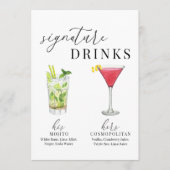 水モダンエレガント色の署名ドリンクの看板 (正面)