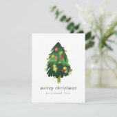 水モダンエレガント色クリスマスパイン シーズンカード (スタンド正面)