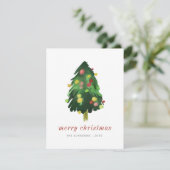 水モダンエレガント色クリスマスパイン シーズンカード (スタンド正面)