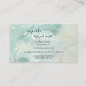 水モダンエレガント色グリーンカップケーキ気にブシン 名刺 (裏面)