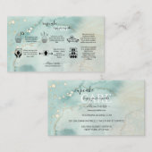 水モダンエレガント色グリーンカップケーキ気にブシン 名刺 (正面/裏面)