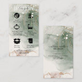 水モダンエレガント色グリーンジュエリー気に 名刺 (正面/裏面)