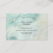 水モダンエレガント色グリーンジュエリー気にBusi 名刺 (裏面)